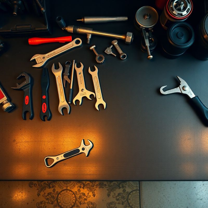 Pracovní stůl mechanika s nářadím v dílně IN ENGINEERING